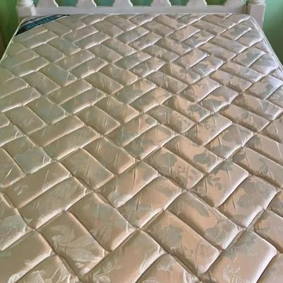 Light Wood Full Bed with Mattress and Box Spring