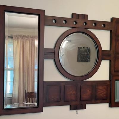Modern Wood and Mirror Wall Art