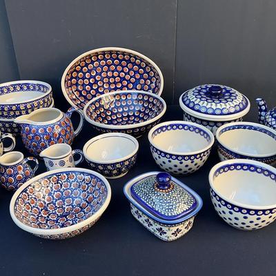 Boleslawiec Hand Made In Poland Serving Set 