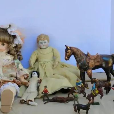 Porcelain Dolls Vintage Bradley's Vintage Lead Toy Figures