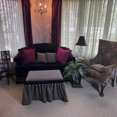 Living Room Furniture Set – Loveseat, Ottoman, Chairs & End Tables