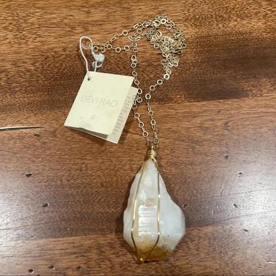 Devi Rao Brand Gemstone Necklace Dipped In 18K 925 India Gold