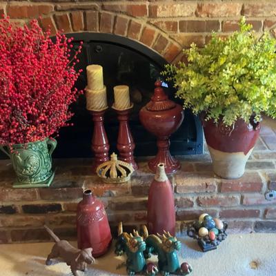 Home Décor Lot – Vases, Candlesticks, Plants & Figurines
