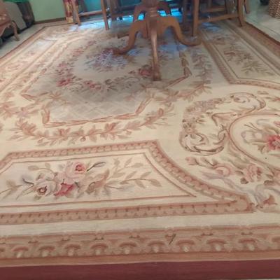 Aubusson Style Large Area Rug – Approx. 10’x14’, Smoke-Free & Pet-Free Home