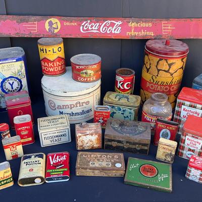 Vintage Advertising Tin & Can Collection – Coca-Cola, Calumet, Hi-Lo, KC Baking Powder & More