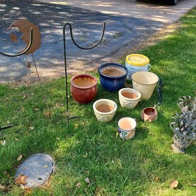 Decorative Planters, Buckets, and Yard Art