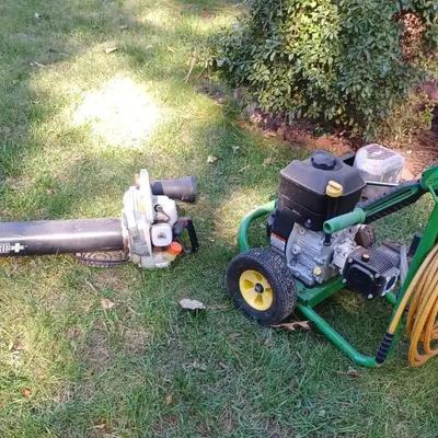 John Deere Pressure Washer And Echo Air Blower Both Untested