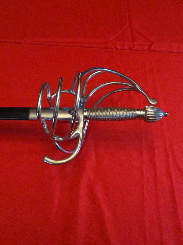 Sale Photo Thumbnail #11: Sword windass steelcrafts swept hilt rapier with scabbard hilt closeup