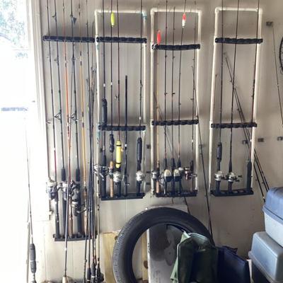 Fishing poles and racks