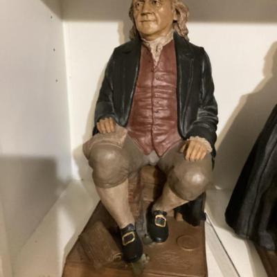 Vintage sculpture of benjamin franklin by tom clark