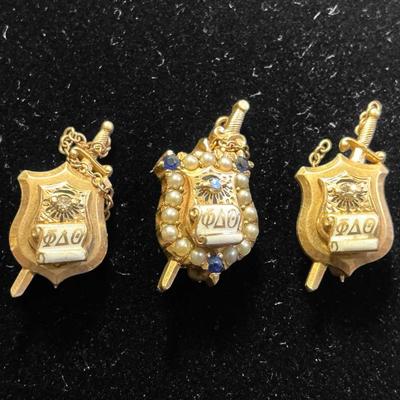 14k Gold Phi Delta Theta Frat Pins 
