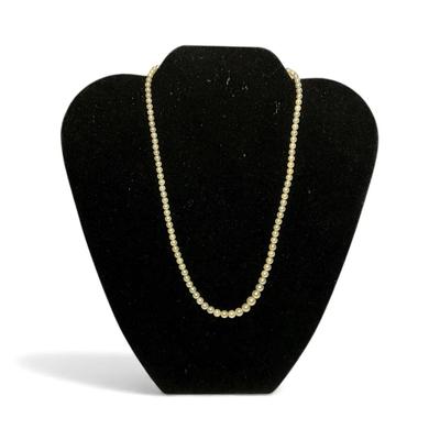 10k White Gold Clasp Pearl Necklace (16 Inch)