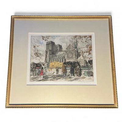 Signed Colored Etching (15.5 x 13.5)
