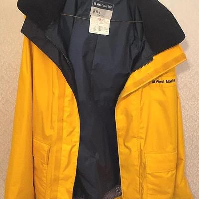 West Marine Yellow Hooded Waterproof Jacket M