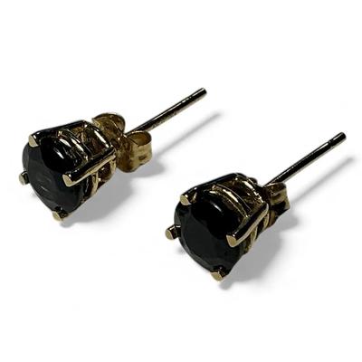 14k Gold Blue Stone Stud Earrings 