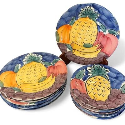 Vintage Pier 1 Handpainted Italian Fruit Plates