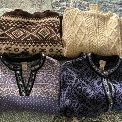 Womens Vintage Wool Sweaters incl. LL Bean Nordic