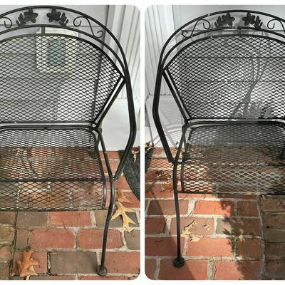 Two Wrought Iron Outdoor Chairs 