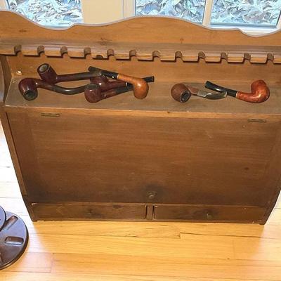 Vintage Wood Pipe Stand / Rack And Holder