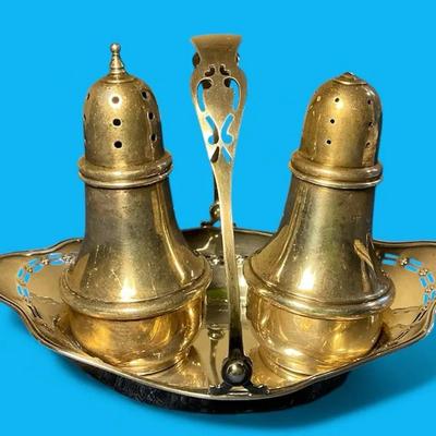 Lenox Sterling Silver Shakers & Tray w/ Handle (155 Grams)