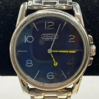 Coach Stainless Steel Watch With Box & Care Booklet 