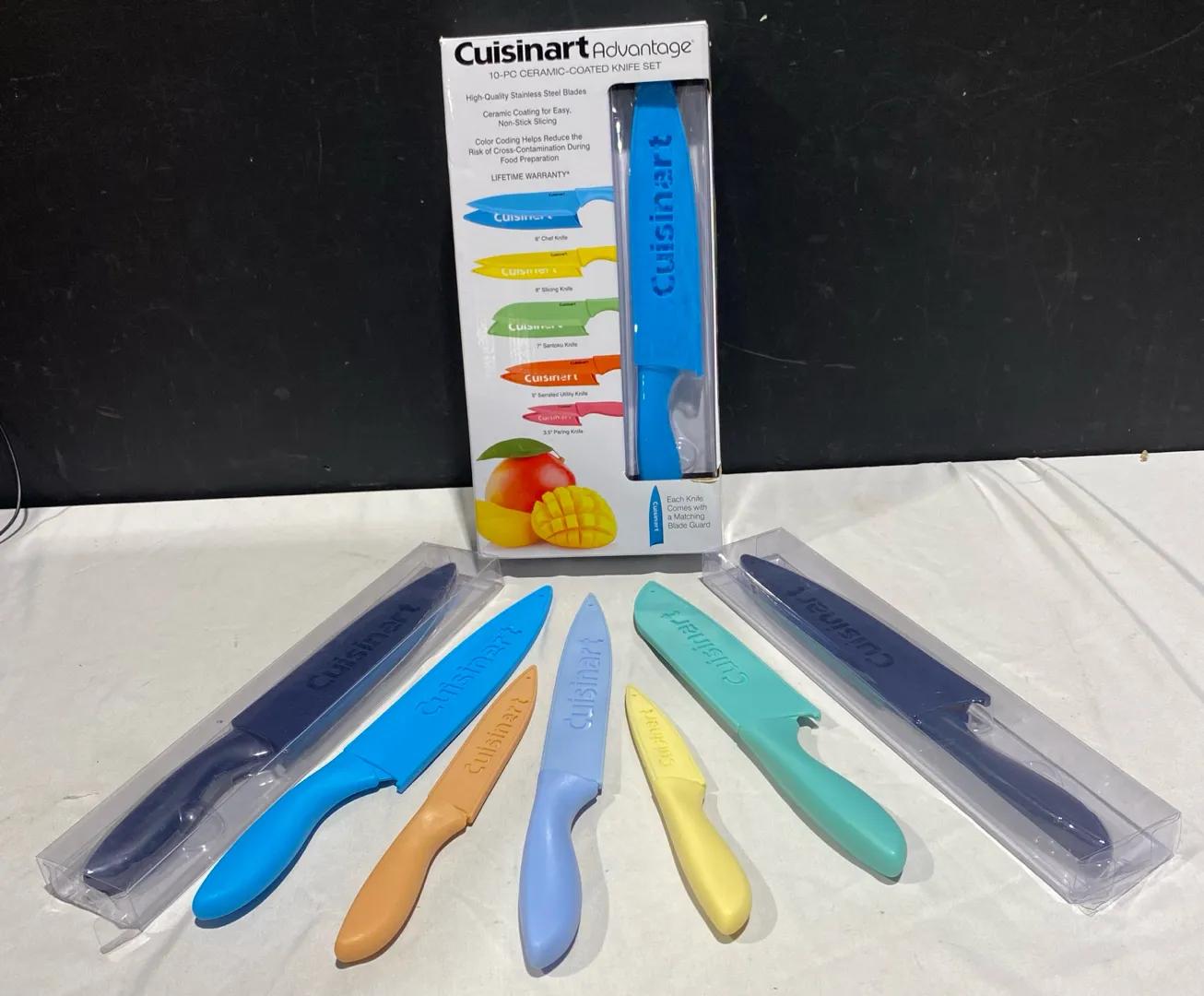 Cuisinart Ceramic Coated Knives & Knife Covers Includes New In Box