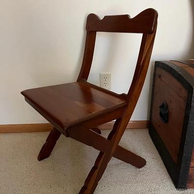 Antique Handcrafted Chair, Made Of a Reclaimed Cabinet