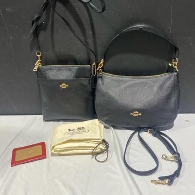 Coach Black Leather Hand Bags