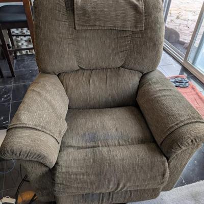 Sale Photo Thumbnail #5: Twp matched La-Z-Boy Rocker-Recliners with swivel base. Worn but comfortable