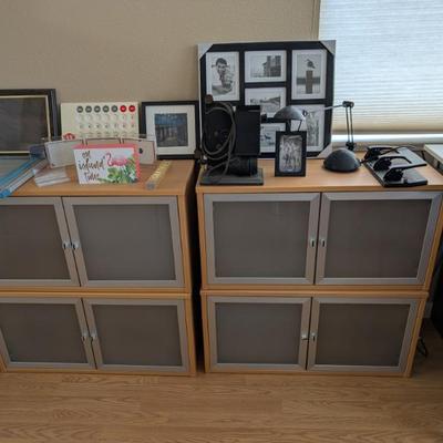 Sale Photo Thumbnail #4: Cadenza/ upper kitchen cabinets, frames and office items