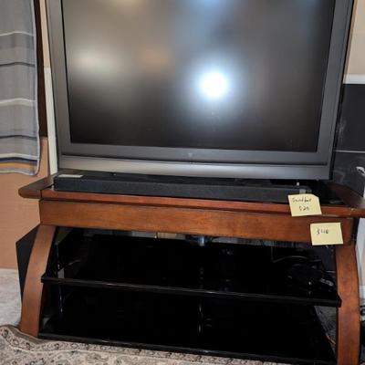 TV stand (one of several TVs)
