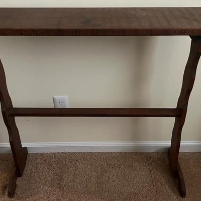 Lot 307: Vintage Handmade Console Table — Rustic Narrow Entry or Hall Table