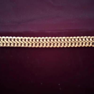 Lot 401: 14K Italy Yellow Gold Flat Curb Link Bracelet – 0.16g Lightweight Fine Jewelry