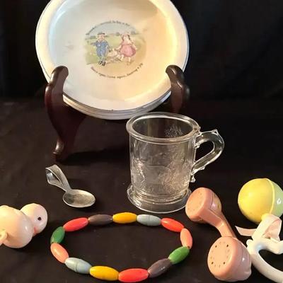 Lot 141:  Vintage Children’s Dishware & Toy Collectibles Lot