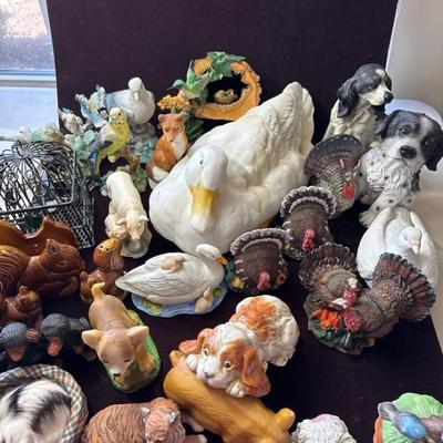 Lot 153:  Fur Babies, Birds, Squirrel Napkin Holder With S&P