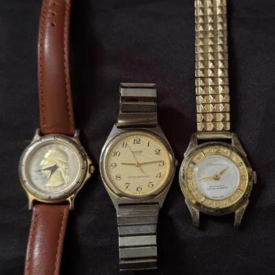 Lot 424: 3 Men’s Wristwatches – Claremont, Sharp, and Largen Swiss – Vintage & Modern Styles, Untest