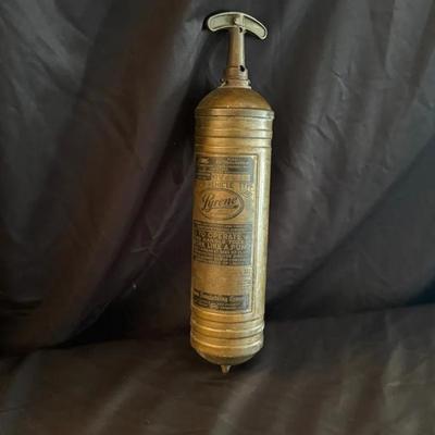 Lot 501: Antique Brass Pyrene Fire Extinguisher