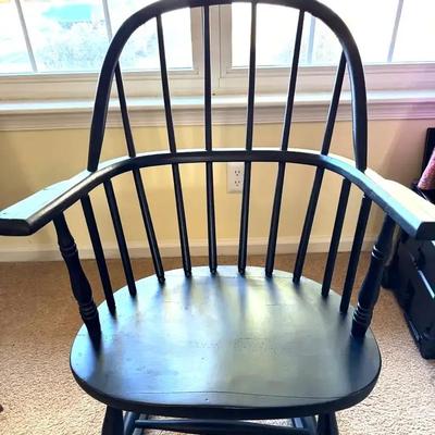 Lot 103:  Black Windsor-Style Wooden Rocking Chair