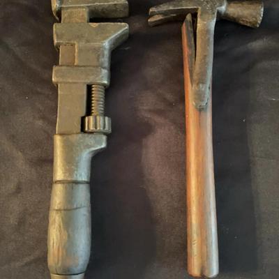 Lot 500: Antique Tools - Hammer And Wrench
