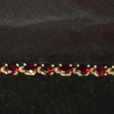 Lot 402: 10K Yellow Gold Garnet Tennis Bracelet – .25g Genuine Red Garnet Stones