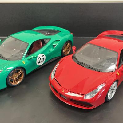 Pair Of Burago Ferrari 488GTB Model Cars