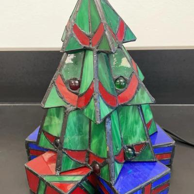 Christmas Tree Stained Glass Lamp