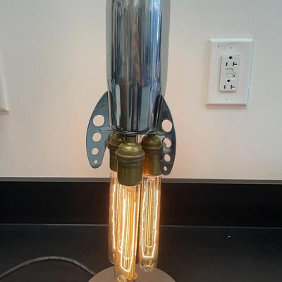 Retro Silver Rocket Lamp