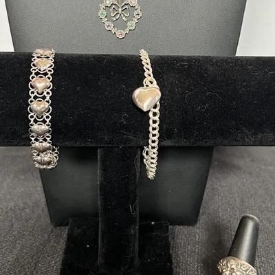 All sterling hearts flowers jewelry