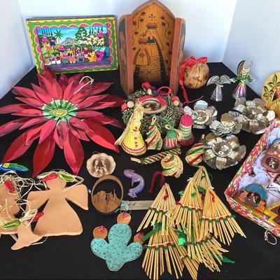 Mexican s. american xmas ornaments:decor punched tin