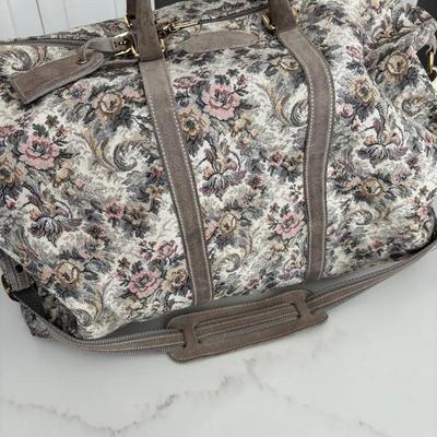 Vintage French Luggage Company Gray Rose Duffle Bag
