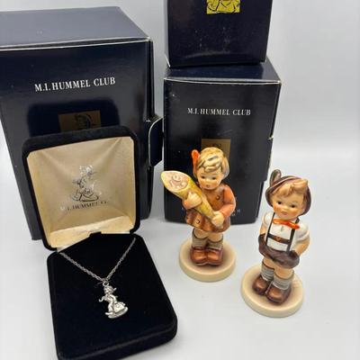Hummel Figures And Club Member Necklace 