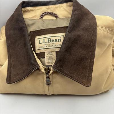 Vintage LLbean XL Field Jacket Tan With Brown Accents 