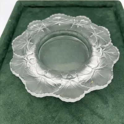 Lalique Leaf Pattern Trinket Dish