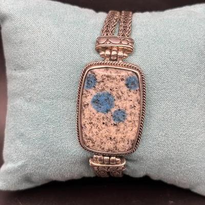 Silver 925 Azurite Stone Bracelet By Sarda
